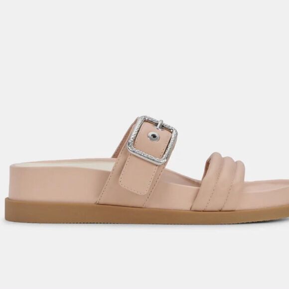 Dolce‎ Vita cream leather platform slide sandals size 8.5 - Picture 3 of 13